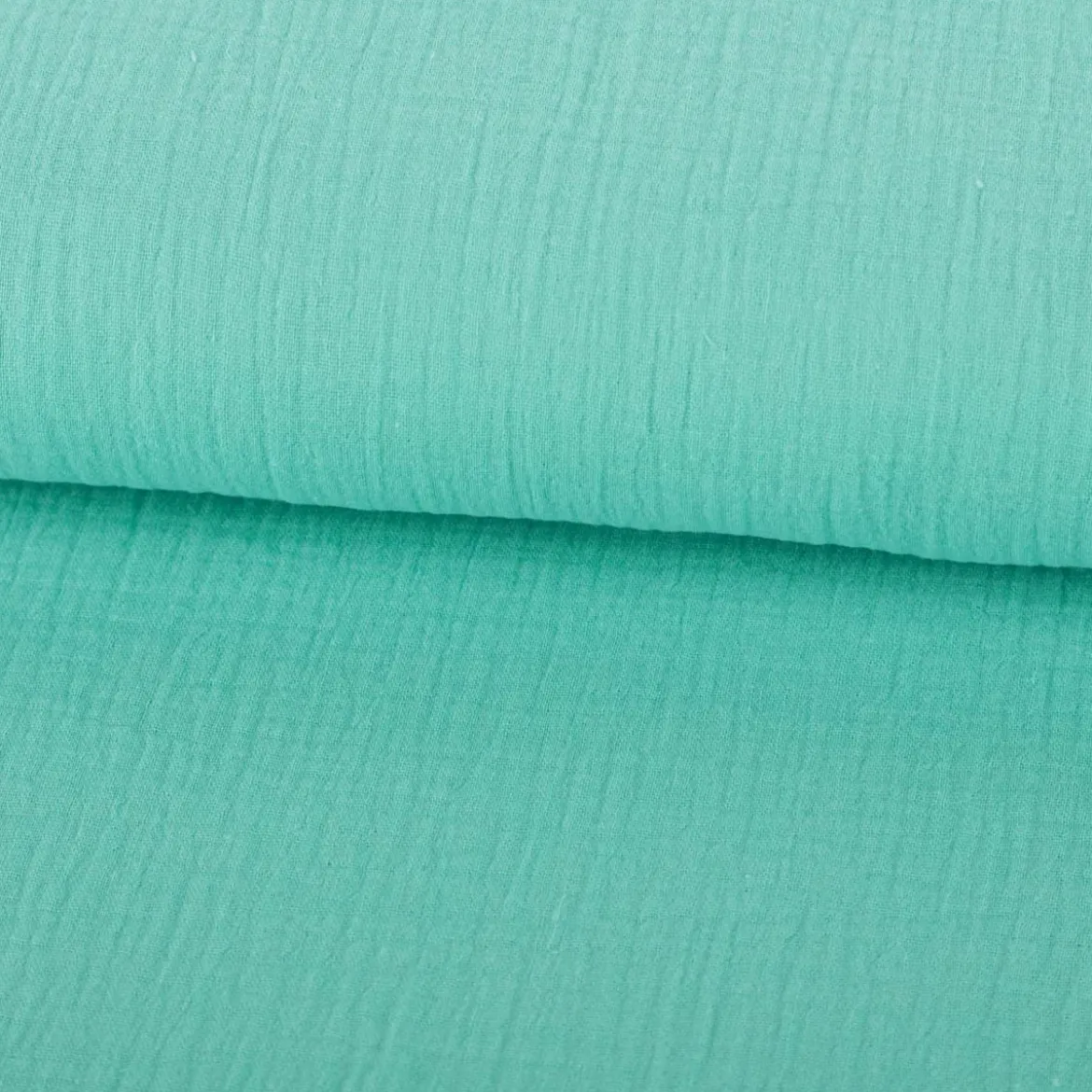 Musselin Stoff Double Gauze einfarbig türkis 1,35m Breite