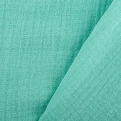 Musselin Stoff Double Gauze einfarbig türkis 1,35m Breite