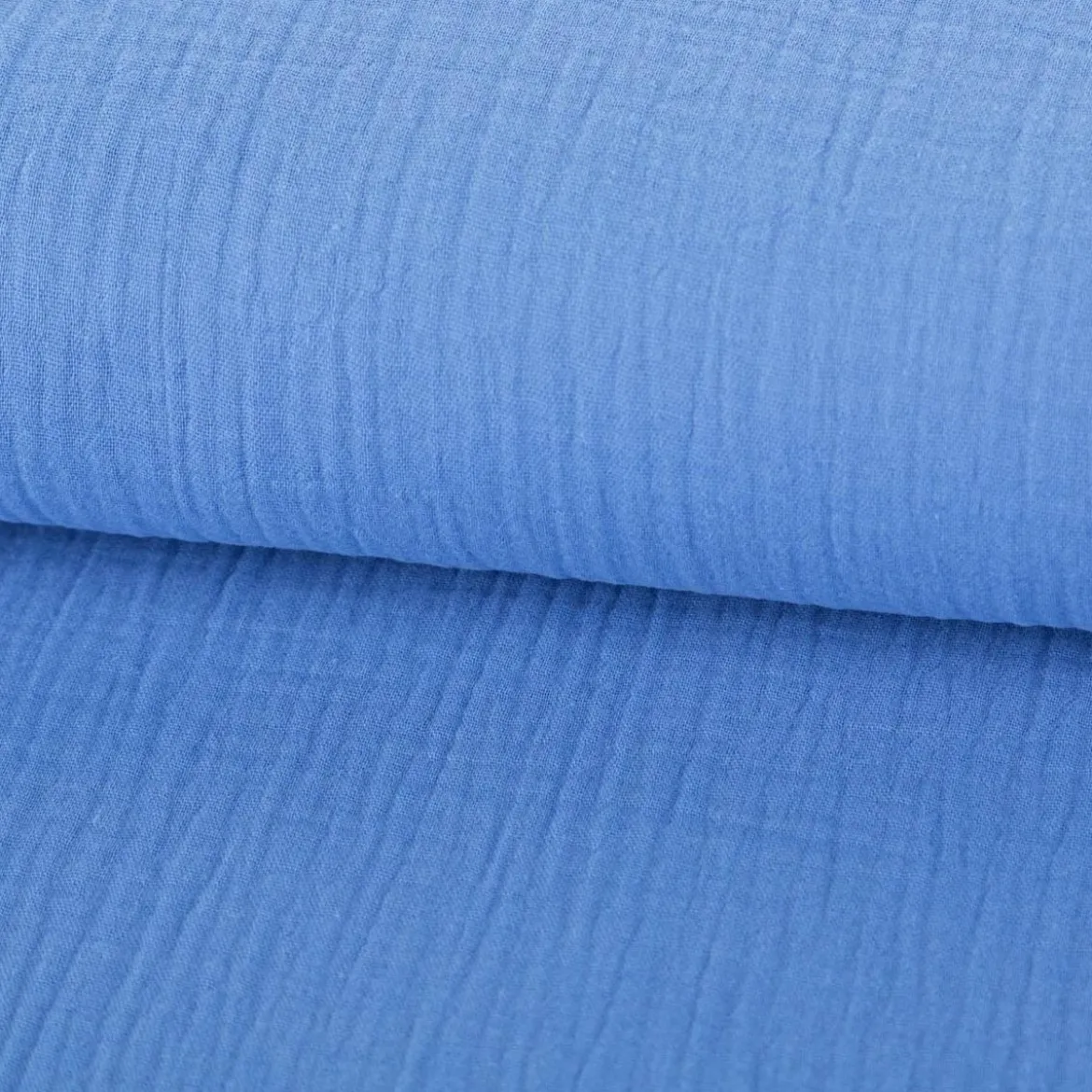 Musselin Stoff Double Gauze einfarbig himmelblau 1,35m Breite