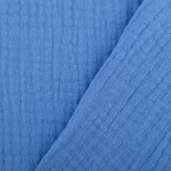 Musselin Stoff Double Gauze einfarbig himmelblau 1,35m Breite