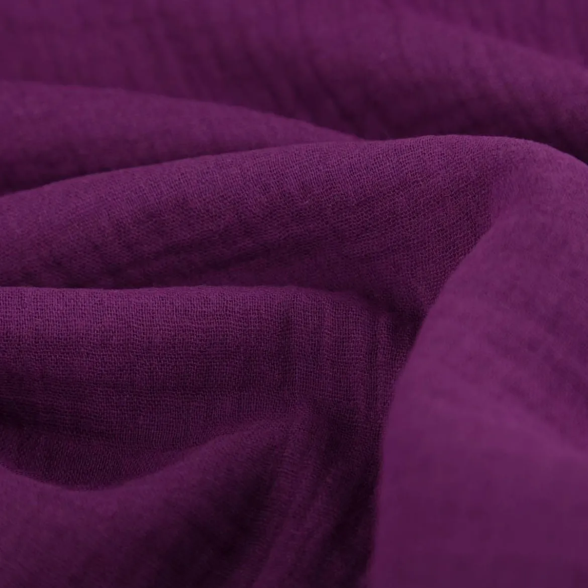 Musselin Stoff Double Gauze einfarbig aubergine 1,35m Breite