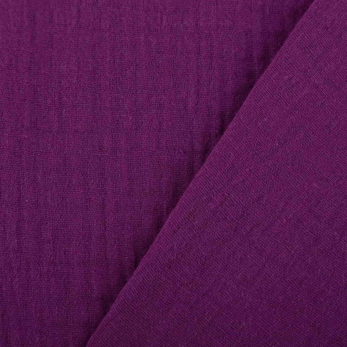 Musselin Stoff Double Gauze einfarbig aubergine 1,35m Breite
