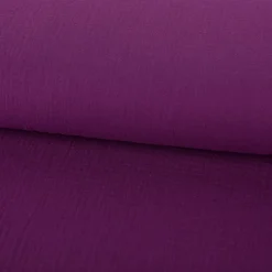 Musselin Stoff Double Gauze einfarbig aubergine 1,35m Breite