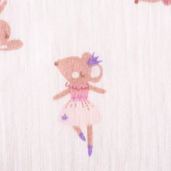 Musselin Stoff Double Gauze Fifi Maus Hase Ballerina rosa violett 1,30m Breite
