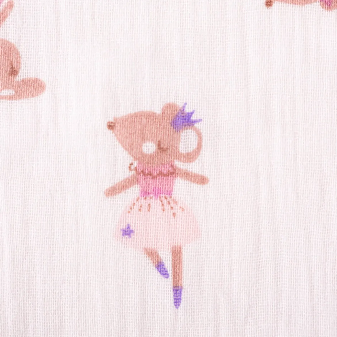Musselin Stoff Double Gauze Fifi Maus Hase Ballerina rosa violett 1,30m Breite