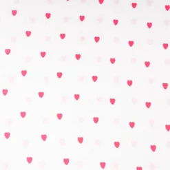 Musselin Stoff Double Gauze Herzchen Stickerei weiß neonpink 1,35m Breite