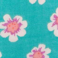 Musselin Stoff Double Gauze Mafleur Blüten grün rosa 1,30m Breite