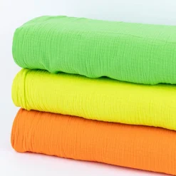 Musselin Stoff Double Gauze NEON einfarbig grün 1,35m Breite
