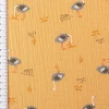 Musselin Stoff Double Gauze Otruch Vogel Strauß ocker gelb grau 1,30m Breite