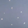 Musselin Stoff Double Gauze STARS Stickerei Sterne Mond jeansblau 1,35m Breite