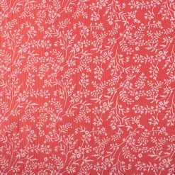 Musselin Stoff Double Gauze Taznak Blumen Ranken hell rot weiß 1,30m Breite