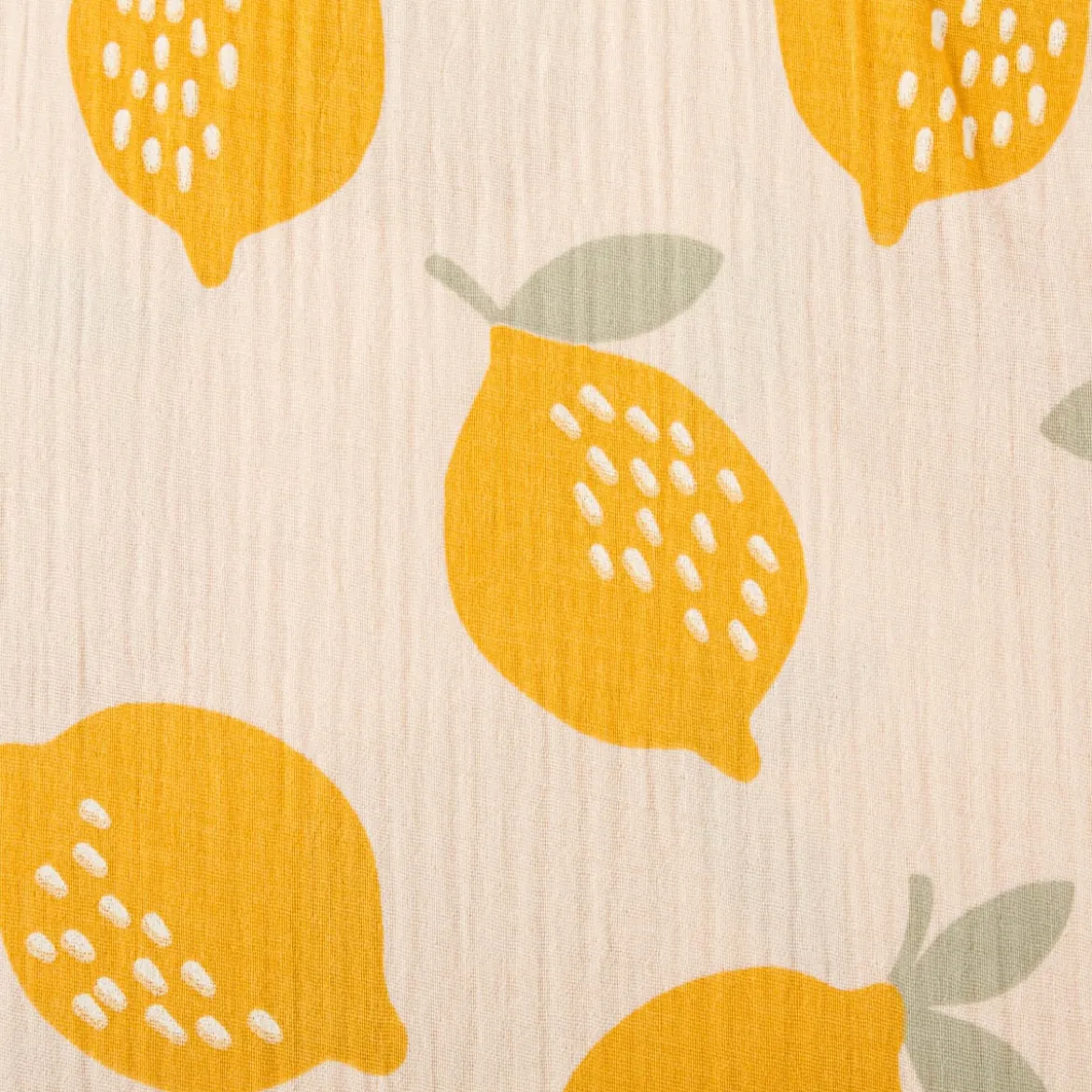 Musselin Stoff LEMONS Zitronen groß beige gelb 1,35m Breite