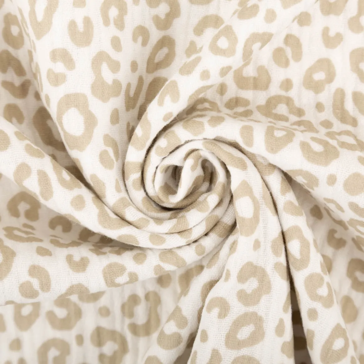 Musselin Stoff Panther wollweiß beige 1,50m Breite
