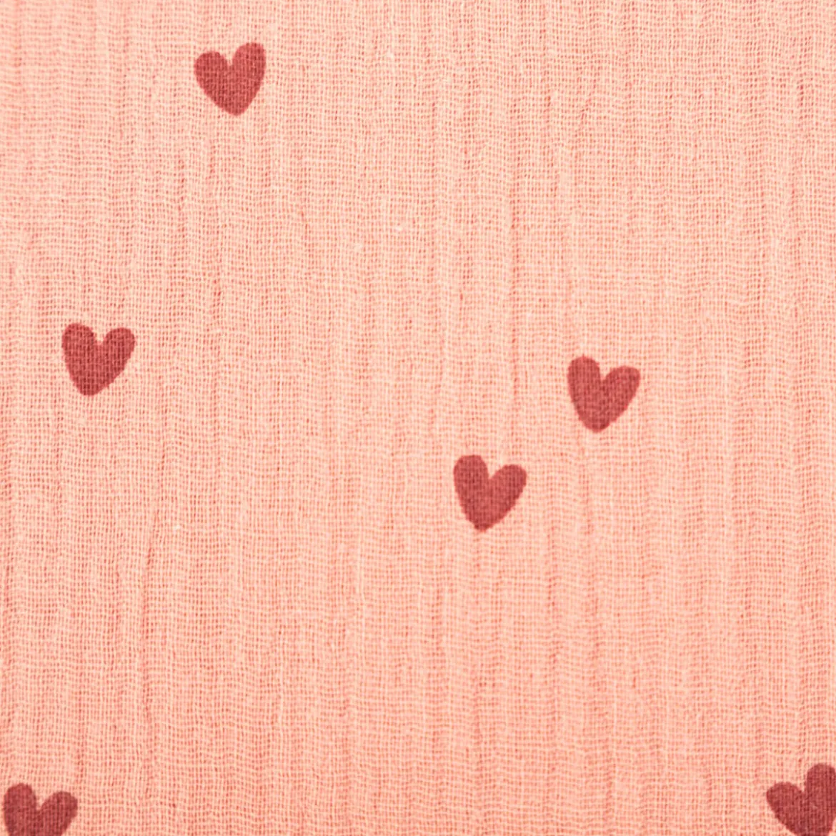Musselin Stoff SMALL HEARTS Herzchen blush rosa 1,35m Breite