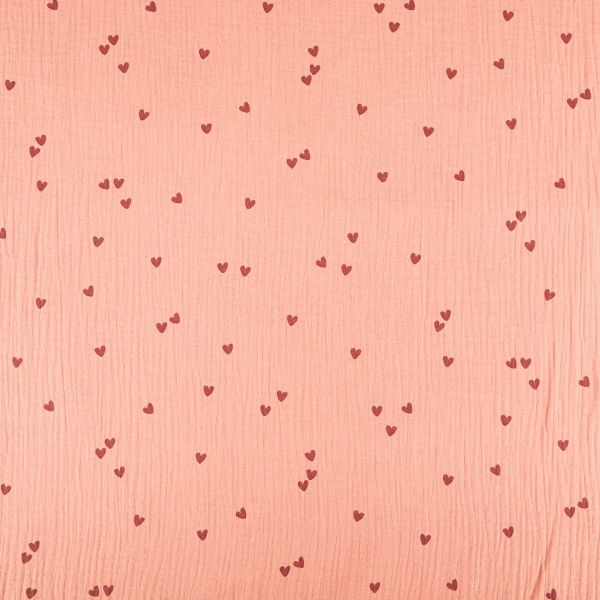 Musselin Stoff SMALL HEARTS Herzchen blush rosa 1,35m Breite