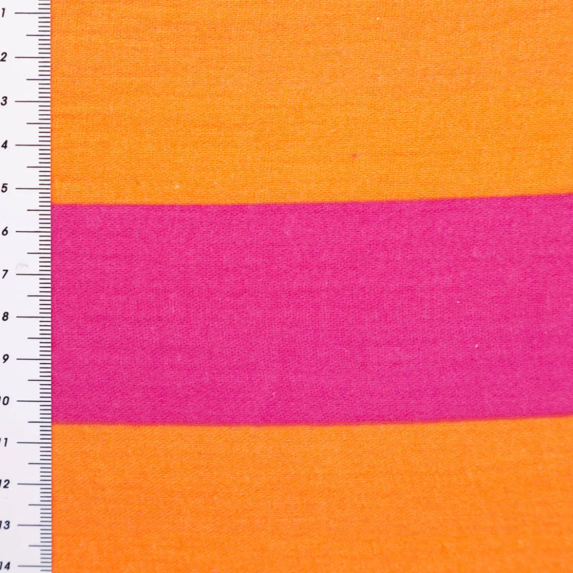 Musselin Stoff Streifen orange pink 1,50m Breite