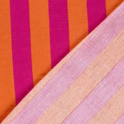Musselin Stoff Streifen orange pink 1,50m Breite