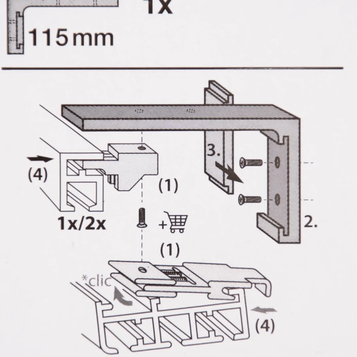 MyDeco Smart Wandträger lang weiß 115mm