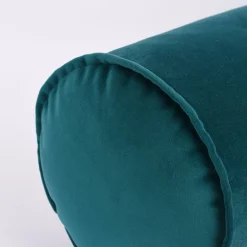 Nackenrolle aus Samt mit Kederumrandung und Reißverschluss petrol 20x55cm von SCHÖNER LEBEN.