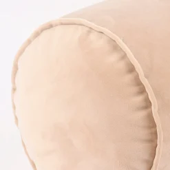 Nackenrolle aus Samt mit Kederumrandung beige 20x55cm von SCHÖNER LEBEN.