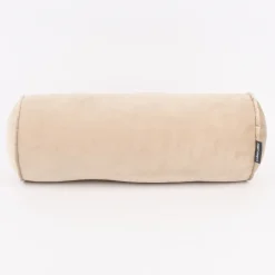 Nackenrolle aus Samt mit Kederumrandung beige 20x55cm von SCHÖNER LEBEN.