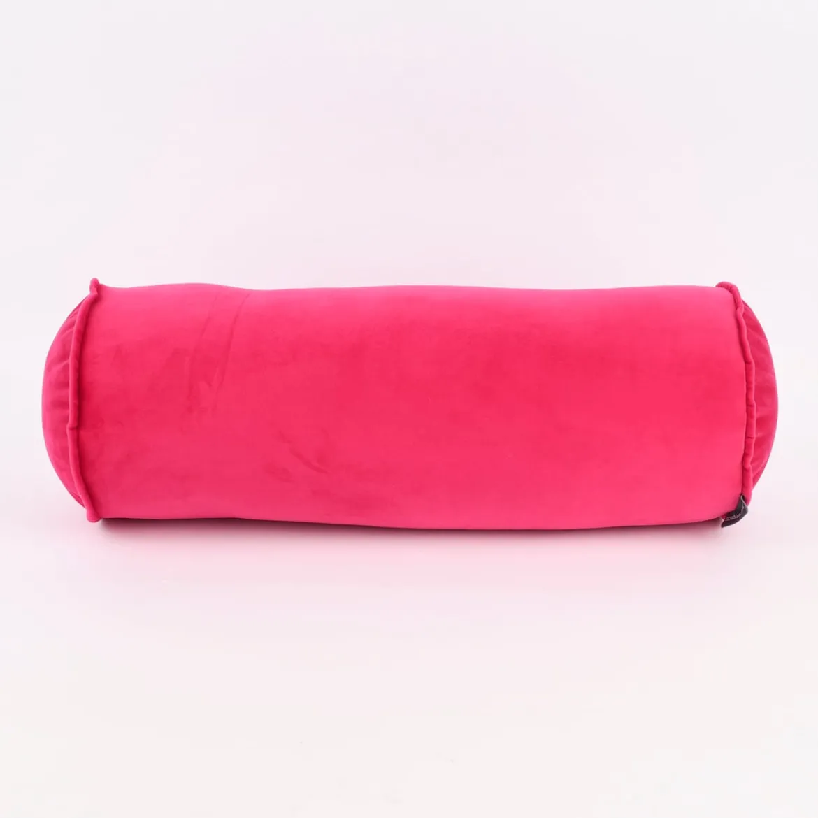 Nackenrolle aus Samt mit Kederumrandung pink 20x55cm von SCHÖNER LEBEN.