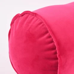 Nackenrolle aus Samt mit Kederumrandung pink 20x55cm von SCHÖNER LEBEN.