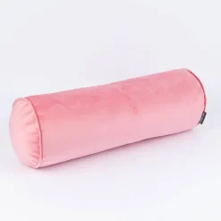 Nackenrolle aus Samt mit Kederumrandung rosa 20x55cm von SCHÖNER LEBEN.