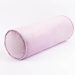 Nackenrolle aus Samt mit Kederumrandung und Reißverschluss pastell flieder 20x55cm von SCHÖNER LEBEN.