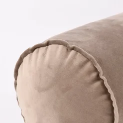 Nackenrolle aus Samt mit Reißverschluss und Kederumrandung taupe 20x55cm von SCHÖNER LEBEN.