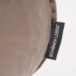 Nackenrolle aus Samt mit Reißverschluss und Kederumrandung taupe 20x55cm von SCHÖNER LEBEN.