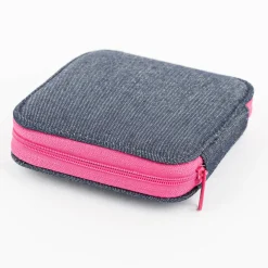 Nähset Jeansblau mit Reißverschluss pink 12x11x3cm von Prym