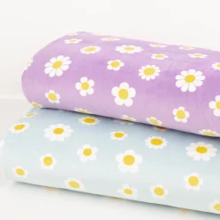 Nicki Stoff Blumen lila weiß 1,45m Breite