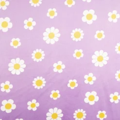 Nicki Stoff Blumen lila weiß 1,45m Breite