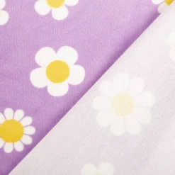 Nicki Stoff Blumen lila weiß 1,45m Breite