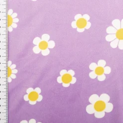 Nicki Stoff Blumen lila weiß 1,45m Breite
