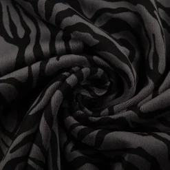 Nicki Stoff Velours Baumwolle Zebra grau schwarz 1,50 m Breite