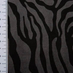 Nicki Stoff Velours Baumwolle Zebra grau schwarz 1,50 m Breite