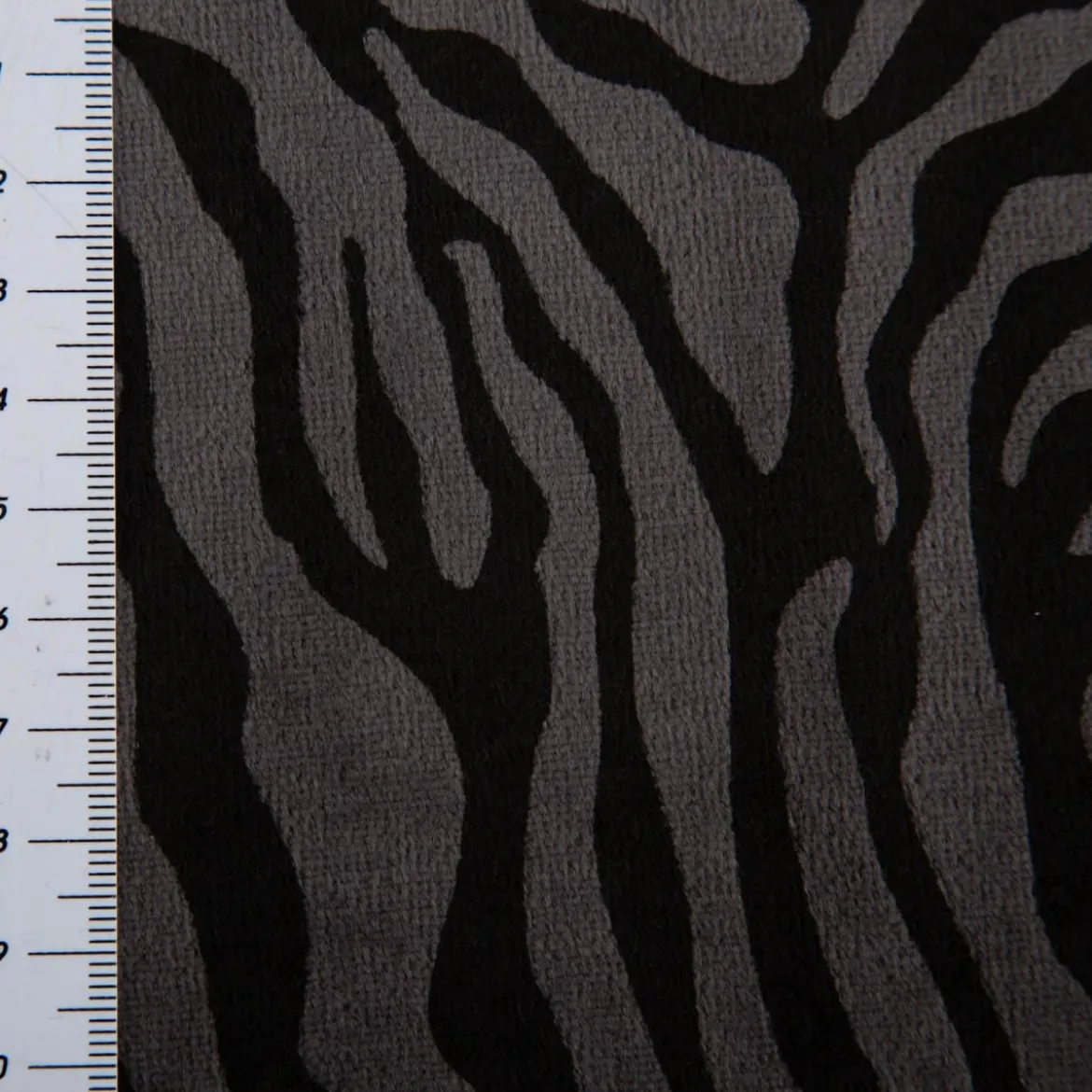 Nicki Stoff Velours Baumwolle Zebra grau schwarz 1,50 m Breite