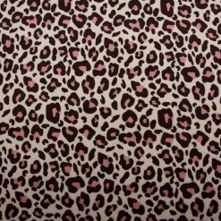 Nicki Stoff Velours Baumwolle Leo beige braun rosa 1,50 m Breite