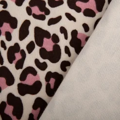 Nicki Stoff Velours Baumwolle Leo beige braun rosa 1,50 m Breite