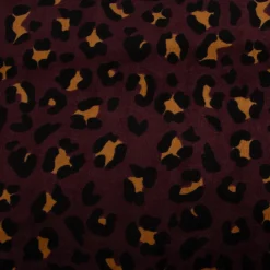Nicki Stoff Velours Baumwolle Leo aubergine schwarz braun 1,50 m Breite