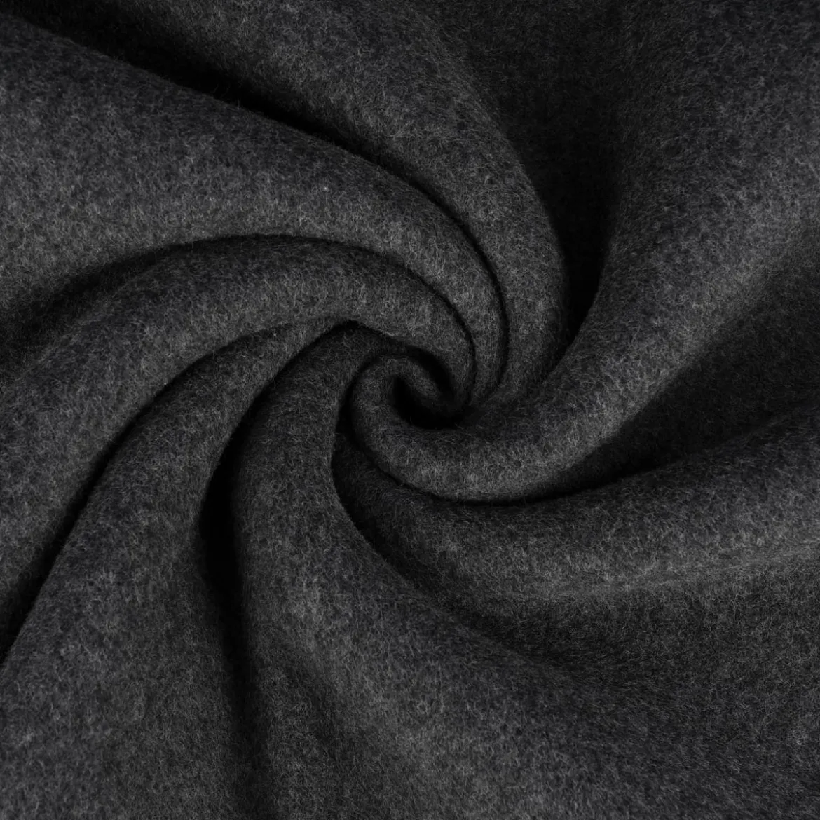 Organic Baumwoll-Fleece Bio-Fleece einfarbig dunkelgrau meliert