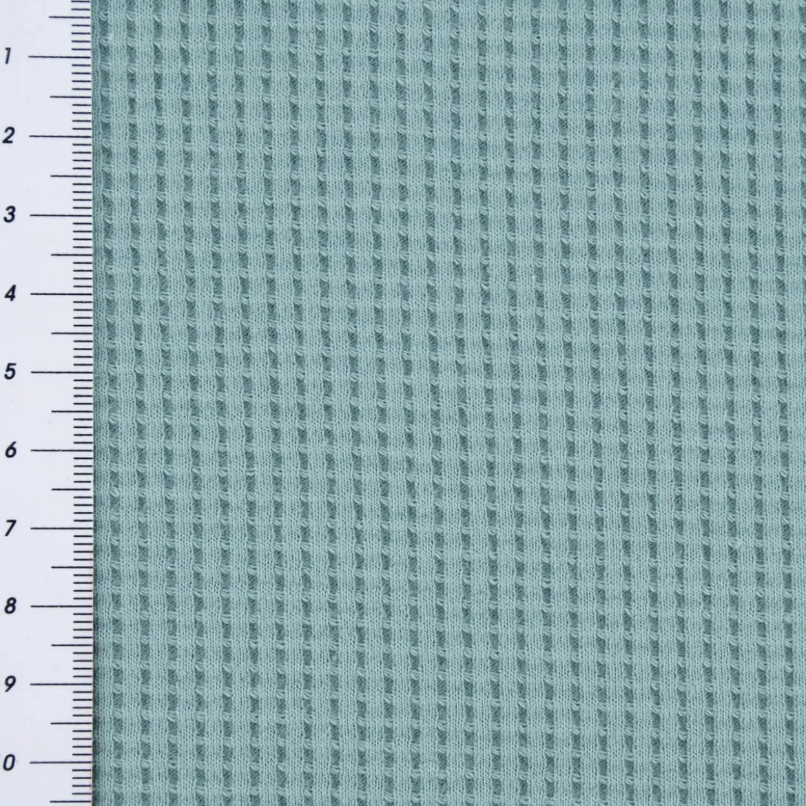 Organic Bio Waffeljerseystoff Waffelstrick Baumwolle einfarbig aqua 1,45m Breite