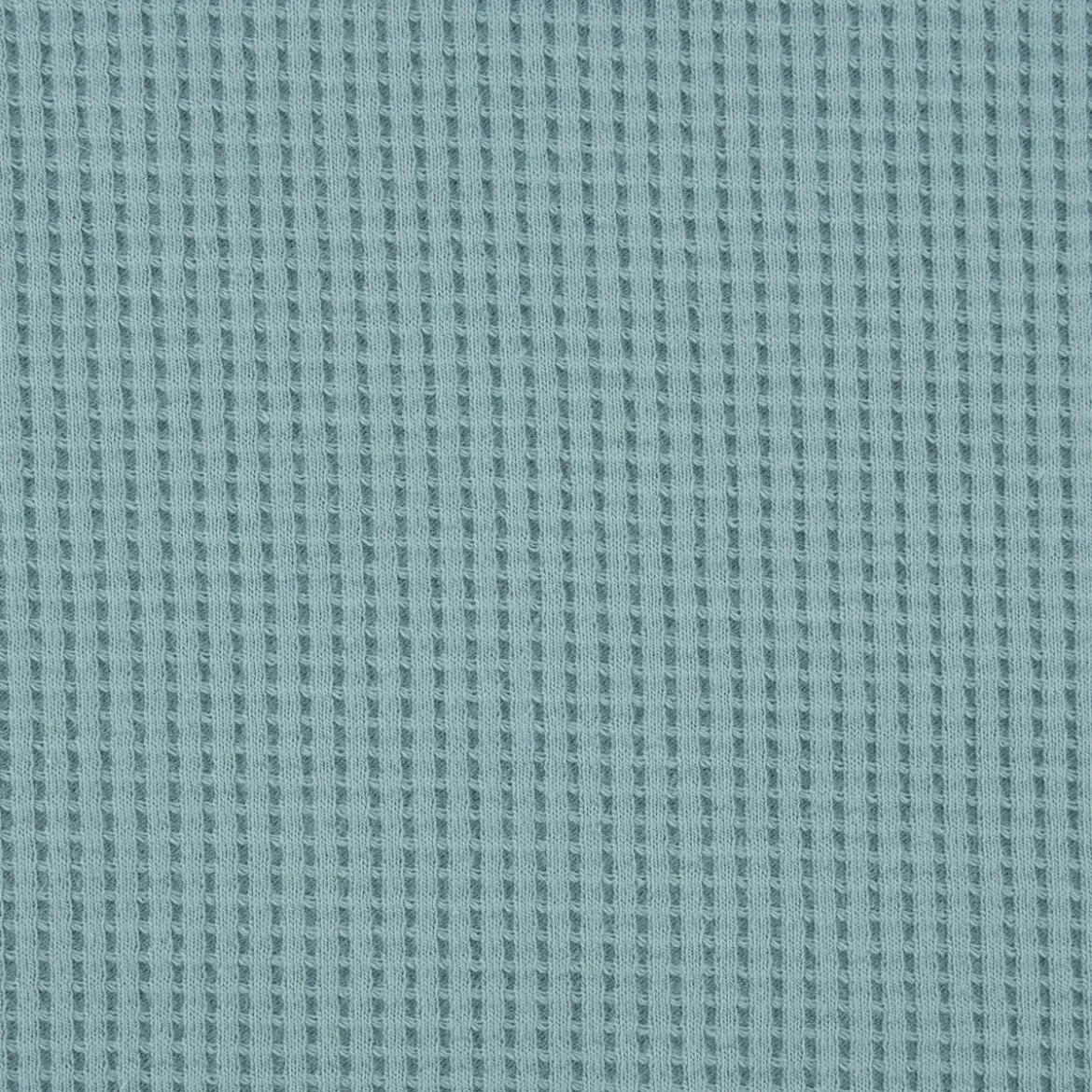 Organic Bio Waffeljerseystoff Waffelstrick Baumwolle einfarbig aqua 1,45m Breite