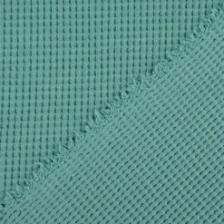 Organic Bio Waffeljersey Waffelstrick einfarbig dunkel mint 1,45m Breite