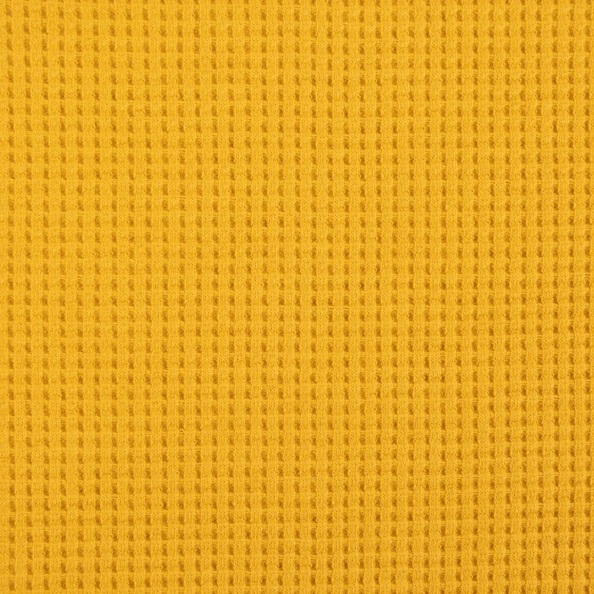 Organic Bio Waffeljersey Waffelstrick einfarbig senfgelb 1,45m Breite