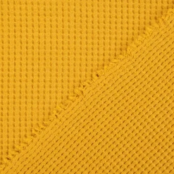 Organic Bio Waffeljersey Waffelstrick einfarbig senfgelb 1,45m Breite