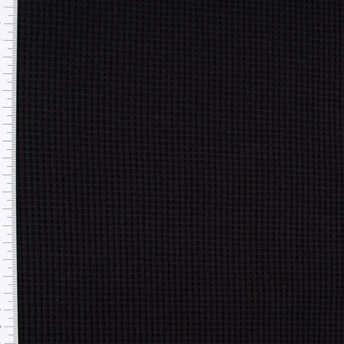 Organic Bio Waffeljersey Waffelstrick einfarbig schwarz 1,45m Breite