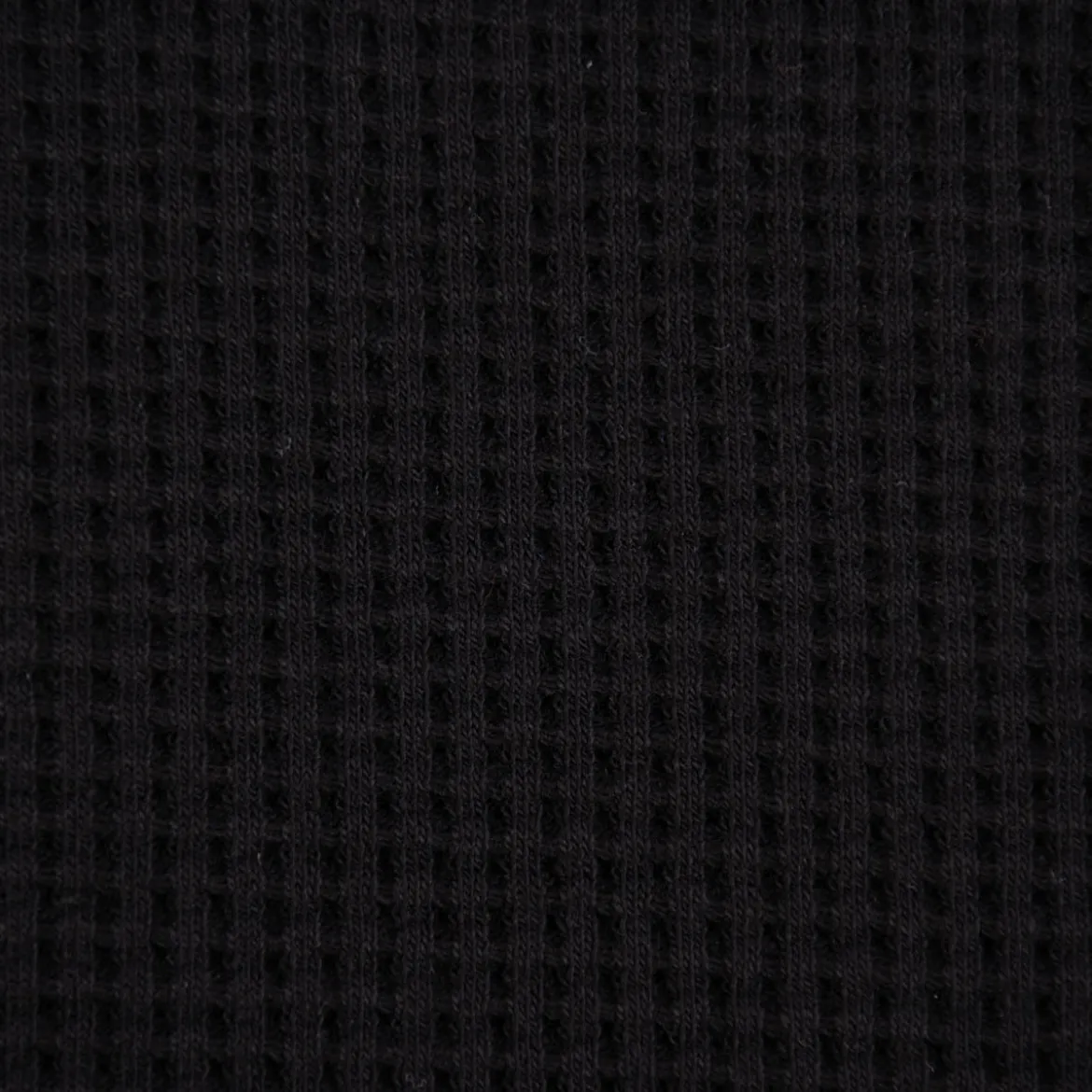 Organic Bio Waffeljersey Waffelstrick einfarbig schwarz 1,45m Breite